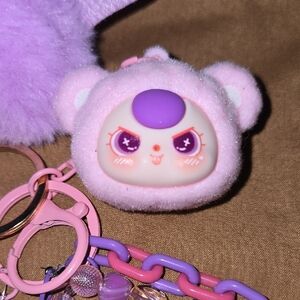 Hand Crafted Purple Kawaii Keychain/Dangler Set